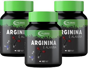 3x Arginina e Alanina Premium Itaervas 500mg 60 Cápsulas