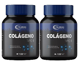2 Potes Colágeno Tipo 2 UC-II 40mg Itaervas 120 Cápsulas
