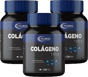 3x Colágeno UC-II Tipo II + Vitamina C 400mg 120 Cápsulas Itaervas