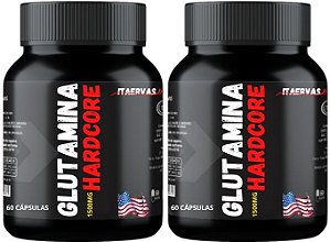 2x Glutamina Hardcore 1500 mg 60 Cápsulas Itaervas