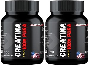 2x Creatine 100% Pure  500mg 120 Cápsulas Itaervas
