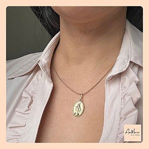 Colar N Sra Graças Medalha Milagrosa Dourado