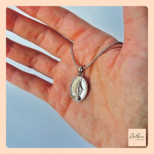Colar N Sra Graças Medalha Milagrosa Prateado