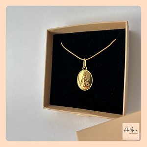 Colar N Sra Aparecida Medalha Dourado