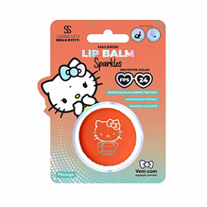 Lip Balm Macaron FPS24 Pêssego Sparkles Sabrina Sato Hello Kitty 8g
