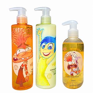 Kit Shampoo Condicionador e Sabonete Liquido Divertida Mente Medo