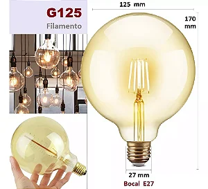 Lampada Bulbo Filamento 4w G150 E27 2200k Apollo