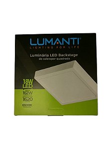 Plafon Led sobre Quadrada Backstage Led 18w 6500k