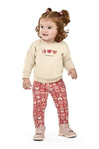 Conjunto Moletom Menina Felicidade