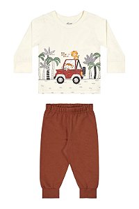 Conjunto Meia Estação  Menino Bebê Trator