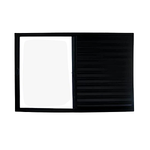 Janela Veneziana 3 Folhas Sem Grade - Alumínio Preto - Linha Modular