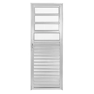 Porta Basculante Vidro Boreal - Alumínio Brilhante - Linha 25