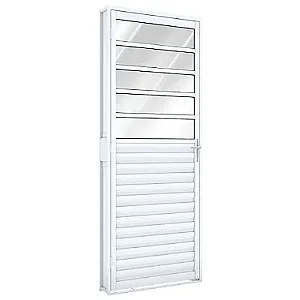 Porta Travessa Vidro Boreal - Alumínio Branco - Linha 30