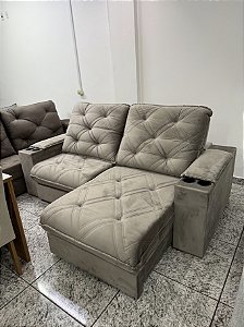 SOFÁ RETRÁTIL E RECLINÁVEL CUIABÁ PILLOW 25CM MOLAS ENSACADAS