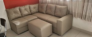 SOFA DE CANTO COURO SINTETICO