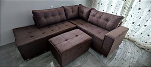 SOFA DE CANTO 5 LUGARES TUCSON COM PUFF