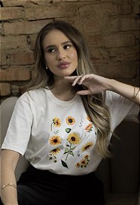 T-shirt Off White Girassol