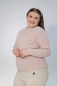Blusa Pluma com Gola e Tranças