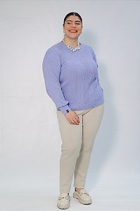Blusa Ampla Fio Pluma com Tranças