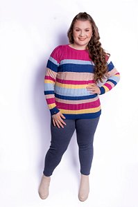 Blusa Listrada Trançada