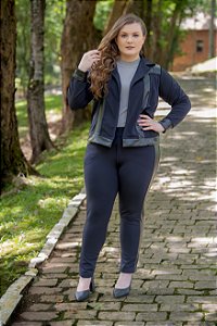 Calça Bodyfit com Lateral em Courino