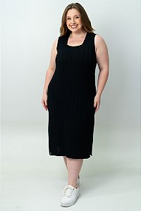 Vestido Regata com Decote Quadrado