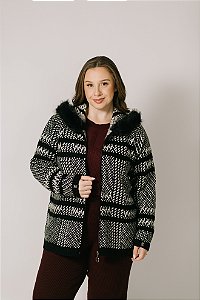 Casaco Jacquard Com Fecho Tempo Presente