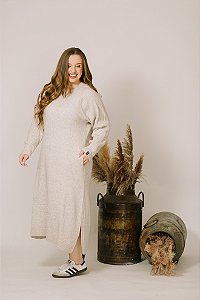 Vestido Midi Trama Natural