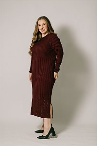 Vestido Midi Barrado Tempo Lento