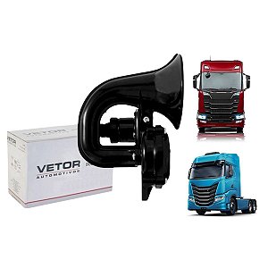 BUZINA 1 CORNETA ELETROPNEUMÁTICA 24V CAMINHÃO/ÔNIBUS VETOR