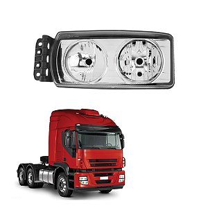 FAROL PARA IVECO STRALIS 2010+ ESQUERDO H7 H7 FUNDO CROMADO