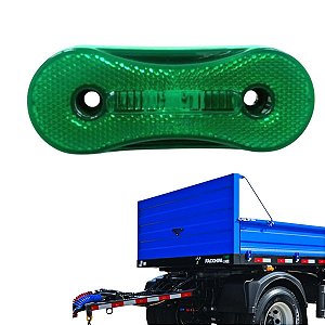 LANTERNA FACCHINI LATERAL 24V ASPOCK VERDE LED CARRETA