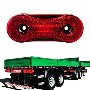 LANTERNA FACCHINI LATERAL 24V ASPOCK VERMELHA LED CARRETA