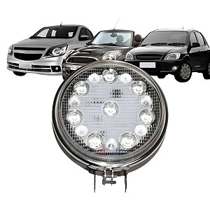 FAROL DE NEBLINA REDONDO 8 LEDS BIVOLT CAMINHONETE TRATOR