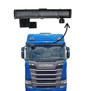 LANTERNA TAPA QUEBRA SOL P/ SCANIA NTG TETO LED ÂMBAR BIVOLT