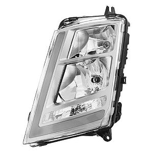 FAROL VOLVO FH/FM 16 LADO ESQUERDO H7 H1 C/ PISCA E DRL EDN