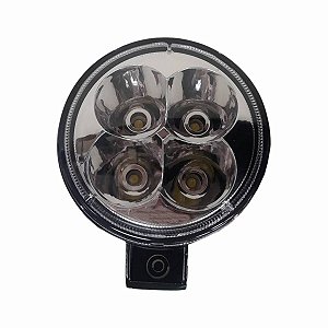 FAROL DE TRABALHO REDONDO 4 LEDS 12W BIVOLT
