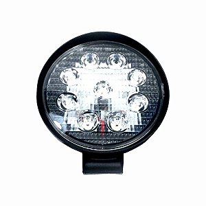 FAROL DE TRABALHO REDONDO 9 LEDS 27W 10-30V UNIVERSAL