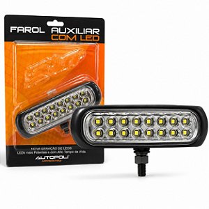 FAROL MILHA AUXILIAR UNIVERSAL SLIM 16 LEDS 12/24V AUTOPOLI