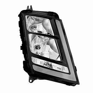 FAROL PRINCIPAL PARA VOLVO FH/FM 16 C/ DRL E PISCA LD PRETO