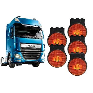 KIT 5 UNI LANTERNA LATERAL 65MM RANDON BIVOLT C/ SUP AM EDN