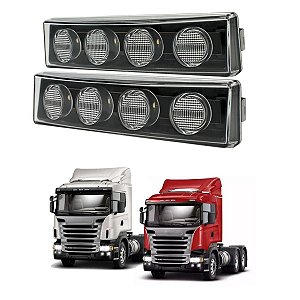 PAR LANTERNA TAPA SOL PARA SCANIA SÉRIE 5 LED BIVOLT AMARELA