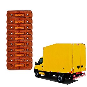 KIT 10 LANTERNA LATERAL ASPOCK BIVOLT P/ CARRETA FACCHINI