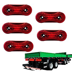 KIT 5 LANTERNA PARA FACCHINI LATERAL ASPOCK VERMELHA CARRETA