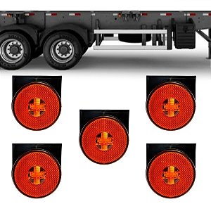 KIT 5 DELIMITADORA RANDON LANTERNA LATERAL C/ SUPORTE BIVOLT