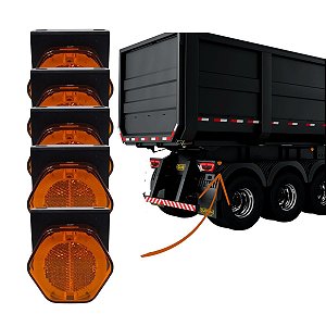 KIT 5 LANTERNA FLEX BIVOLT GUIA DE LUZ SINALSUL HEXAGONAL AM