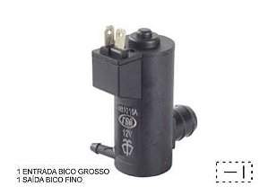 BOMBA AGUA LIMPADOR PARA-BRISA 12V UNIVERSAL BICO GROSSO TSA