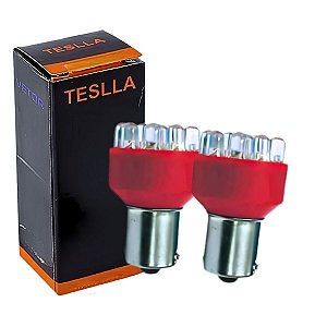 PAR LAMPADA LED AUTOMOTIVA 24V VERMELHA 1W RE FREIO PISCA