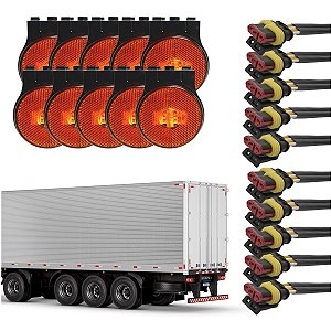 KIT COMPLETO 10U C/ LANTERNA LATERAL PARA RANDON + CHICOTE