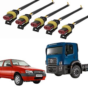 KIT 5 UN CHICOTE ELÉTRICO FAROL TEMP BOBINA PARA UNO PALIO